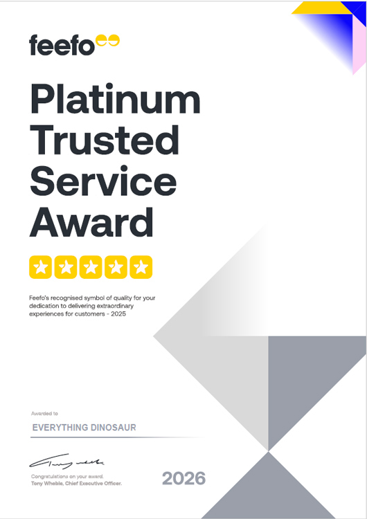 Everything Dinosaur reviews earn Platinum Trusted Service Award.