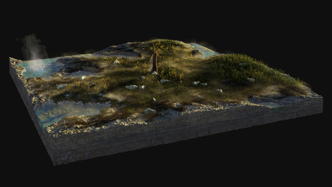 The Rhynie Chert - a palaeoenvironment reconstruction.