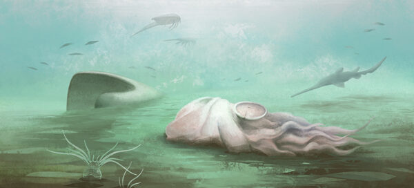 Artist's impression of the decaying nautiloid.